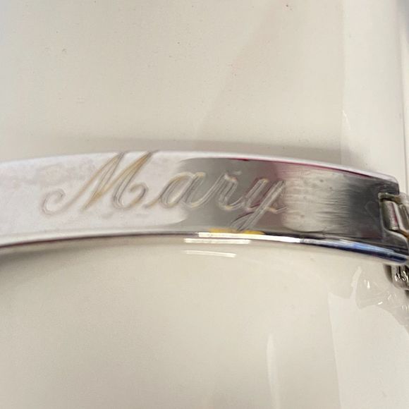 Calling All Marys ID Bracelet Expandable Links Nickle Silver Rhodium Plated - Picture 5 of 10